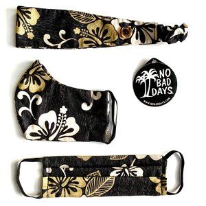 Face Mask in 2 Styles & Matching Button Headband